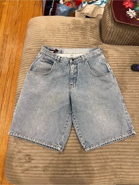 Vintage Tommy Hilfiger Carpenter Denim Shorts Size 30 Light Wash 90s Y2K